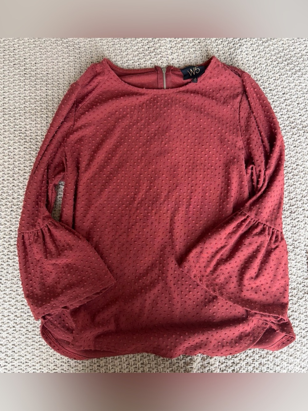 Rust Color Blouse w/ Bell Sleeves